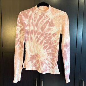 Free People Swirl Tie Dye Mock Neck Thermal Top